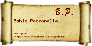 Bahis Petronella névjegykártya